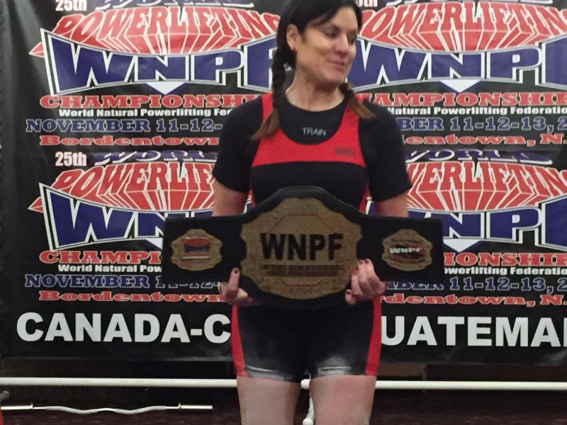 I compete in the sport of powerlifting and my biggest competitor is a younger woman!  She is 5 months younger than me.  She has darker hair, weighs two pounds more and is my height.  Ironically, she too, has 5 kids!